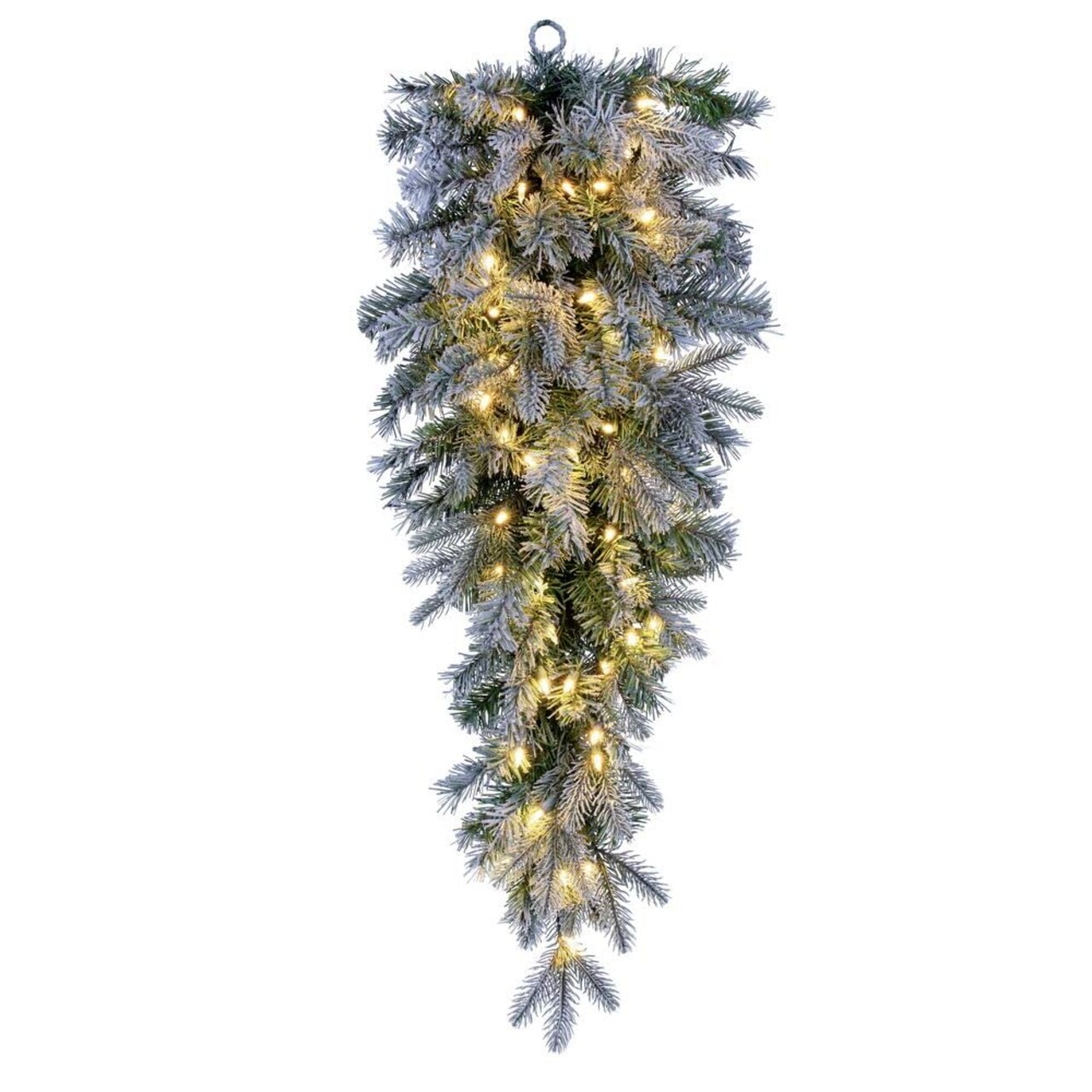 Vickerman 36" Frosted Douglas Fir Artificial Pre-Lit Teardrop with Warm White LED Lights.